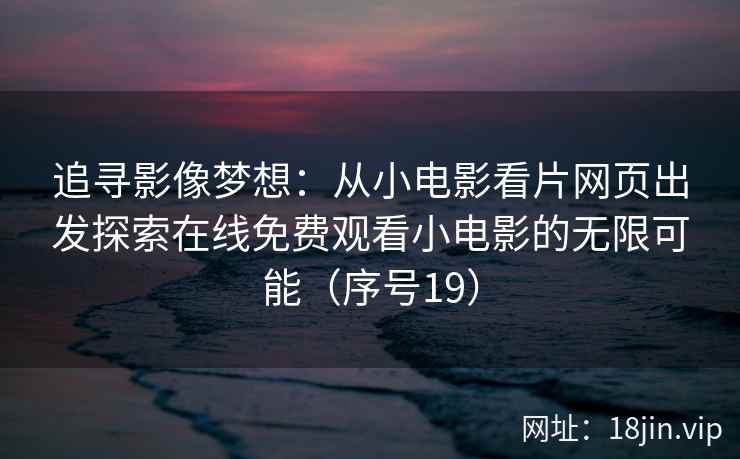 追寻影像梦想：从小电影看片网页出发探索在线免费观看小电影的无限可能（序号19）