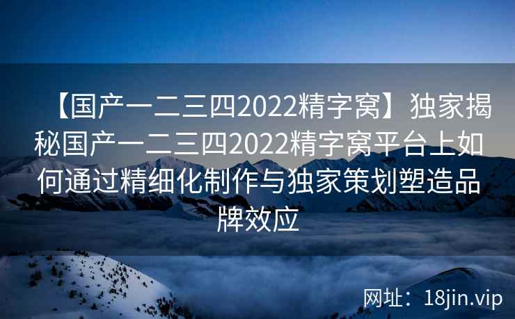 【国产一二三四2022精字窝】独家揭秘国产一二三四2022精字窝平台上如何通过精细化制作与独家策划塑造品牌效应  第1张