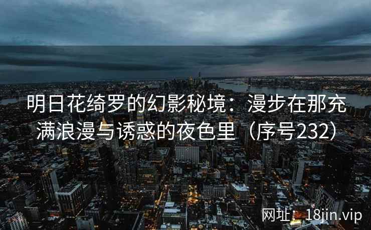 明日花绮罗的幻影秘境：漫步在那充满浪漫与诱惑的夜色里（序号232）