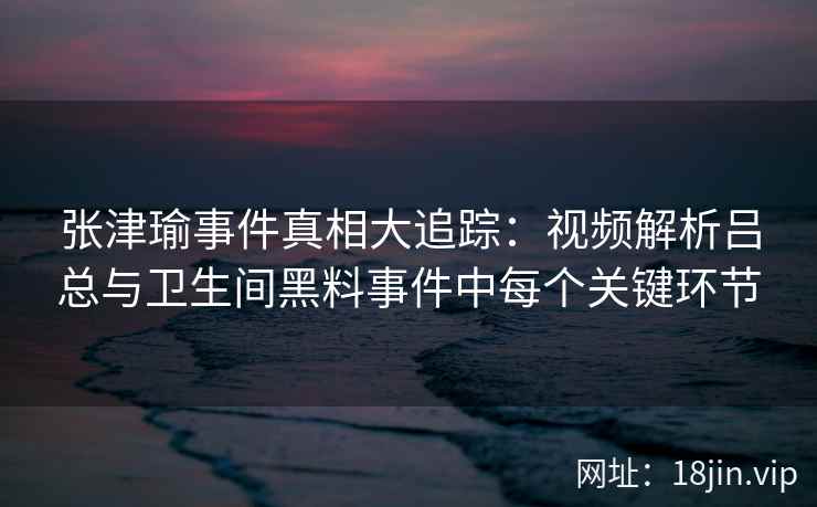 张津瑜事件真相大追踪：视频解析吕总与卫生间黑料事件中每个关键环节  第2张