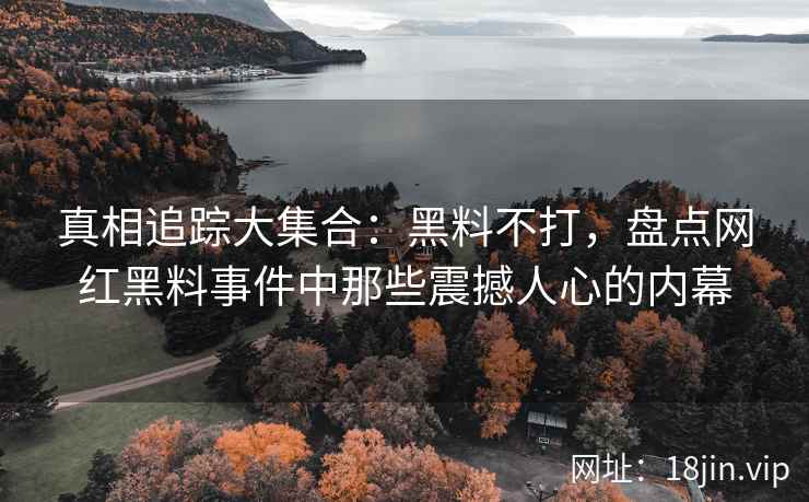 真相追踪大集合：黑料不打，盘点网红黑料事件中那些震撼人心的内幕